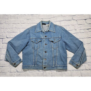 Sears Roebucks MENS 46 Denim Jean Trucker Jacket MADE USA 12 Gauge VINTAGE
